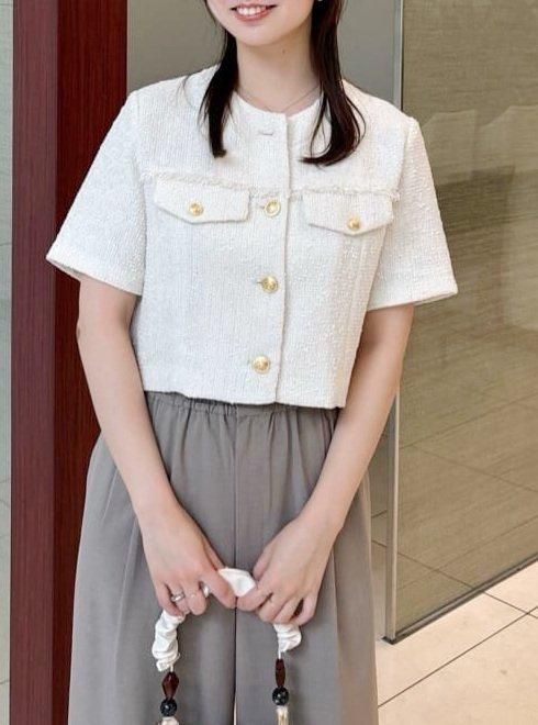 COCO DEAL  半袖ジャケット COCO DEAL - ココディール 21SS 麻ライク半袖ジャケット シャツ
