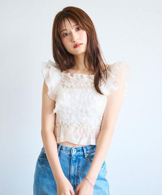 COCODEAL / ココディール シャーリングフリルブラウス 24秋冬 cocodeal