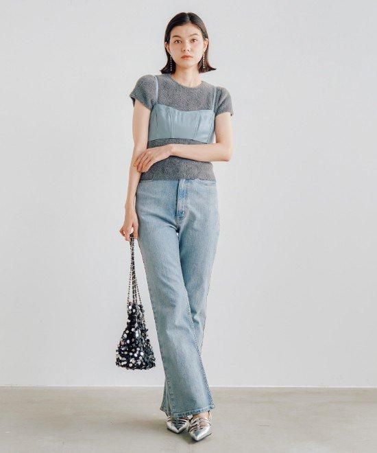 COCODEAL (ココディール）ショートフェザー半袖ニット 24秋冬.【74631204】ニットトップス ss12 - 通販セレクトショップ  HeartySelect | TODAYFUL.SNIDEL.CELFORD.COCODEAL等正規取扱　大阪枚方くずは