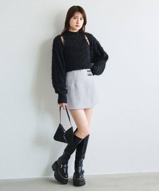 (セール30%OFF) COCODEAL /  ココディール  ファンシーヤーンアメスリタンクトップ  24秋冬. 74631218 COCODEAL (ココディール）ファンシーヤーンアメスリタンクトップ