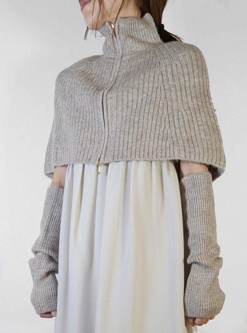 COCODEAL (ココディール）アームウォーマーセットニットケープ 24秋冬