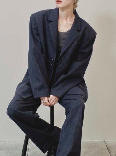 TODAYFUL(トゥデイフル) / LIFE's online store（ライフズ） / Stripe Over JacketStripe  Over Jacket,ストライプオーバージャケット,12510101,ストライプ,セットアップ,ベスト,3ピース,ジャケット ,アウター,春アウター,ストライプジャケット,通勤着,オケージョン,ハレの 