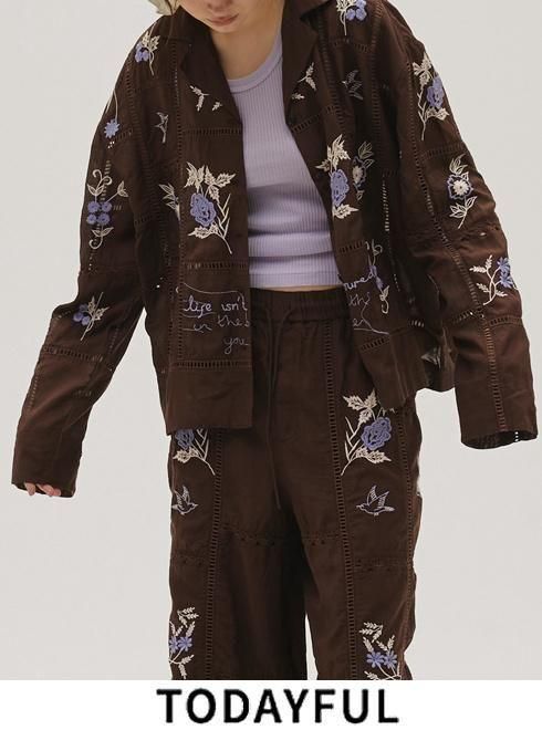 TODAYFUL (ȥǥե<br>Embroidery Patchwork Shirts  26ղͽ12510404ۥġ֥饦 ͽ : 3ܡ