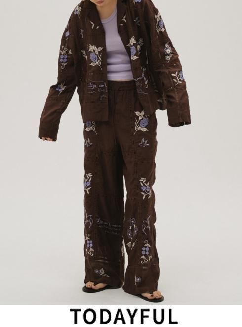 TODAYFUL (ȥǥե<br>Embroidery Patchwork Trousers  26ղͽ12510701ۥѥġͽ : 3ܡ
