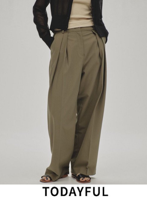 TODAYFUL (ȥǥե<br>Twill Wide Trousers  25ղͽ12510707ۥѥ ͽ : 4ܡ