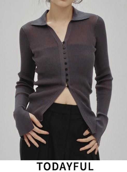 TODAYFUL (ȥǥեSheer Skipper Knit  25ղơ12510508ۥ󥯥ȥåסΡ꡼֥ȥåץ  ECRU:4