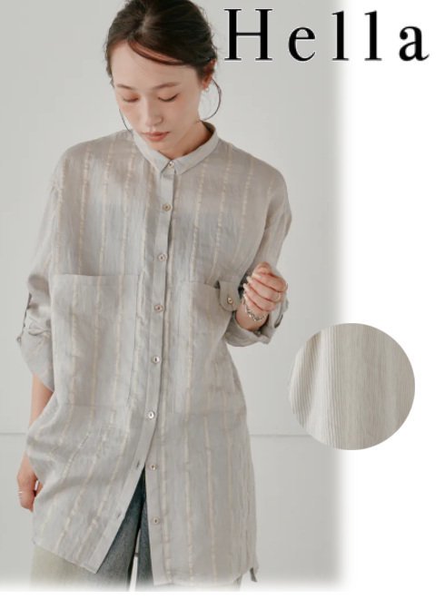 Hella (إ)<br> linen stripe shirt  25ղͽh251-36ۥġ֥饦 ͽ : 2ܡ