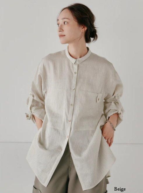 Hella (ヘラ) linen stripe shirt 25春夏【h251-36】シャツ