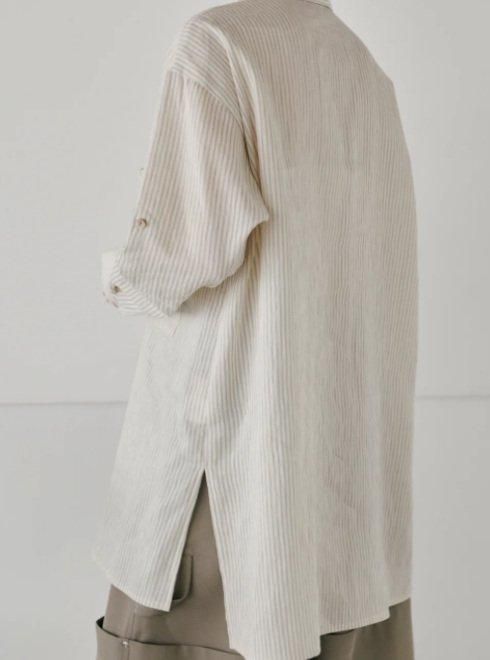 Hella ヘラ　linen stripe shirt linen stripe shirt - Hella (ヘラ）公式通販サイト