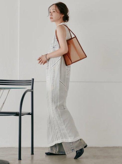 Hella (ヘラ)patchwork dress 25春【h251-02】マキシワンピース