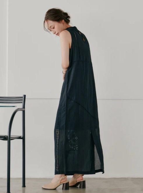 未使用　Hella ヘラ 2025 patchwork dress ホワイト M Hella (ヘラ)patchwork dress 25春【h251-02】マキシワンピース