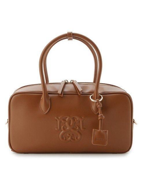 SNIDEL エンボスロゴボストンバッグ brown
