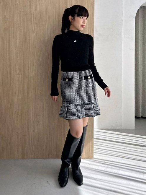 リリーブラウン] ツイードタックミニスカート LWFS254056 レディース