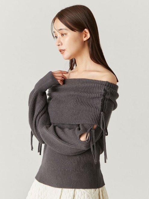 FRAY.ID オフショルニットミニワンピース FRAY I.D（フレイアイディー）の「オフショルニットミニ