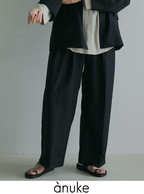anuke ワイドパンツ(サイズ38) anuke アンヌークStrech Twill Pants 38 ワイドパンツ（キャナル