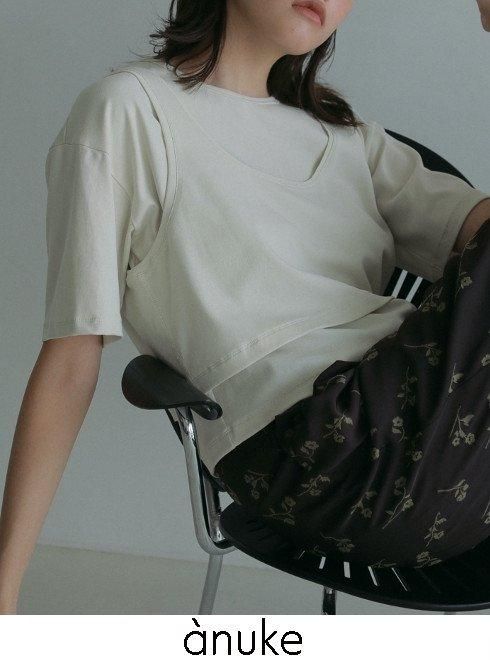 anuke(アンヌーク)Sheer Slub T-shirts 25春夏【62410606】T