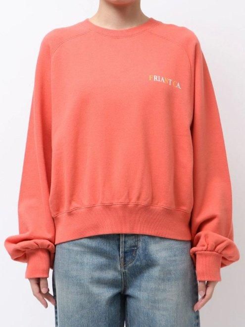 Ungrid アングリッド　オレンジ スウェット　トレーナー Ungrid トレーナー スウェット 「WEB限定」刺繍ロゴルーズ