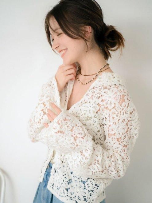Ungrid (アングリッド)レース編みルーズシャツ 25春夏