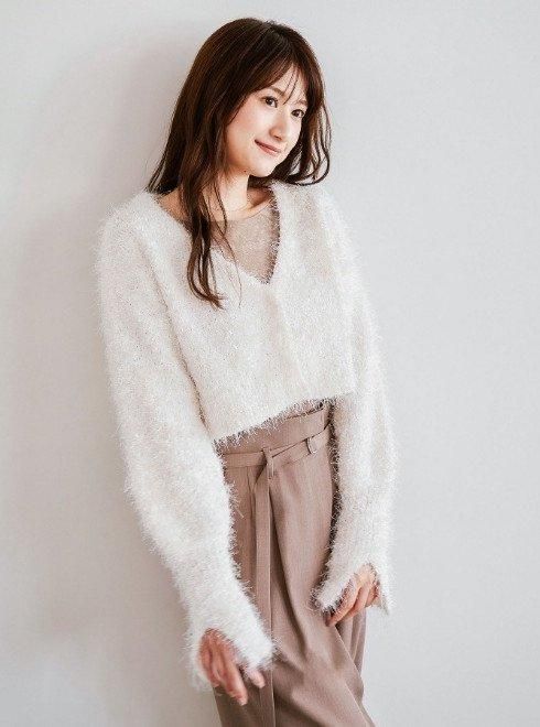COCODEAL (ココディール）フラッフィーVネックニット