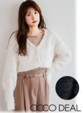 COCODEAL (ココディール）フラワーカーディガン×シャーリング