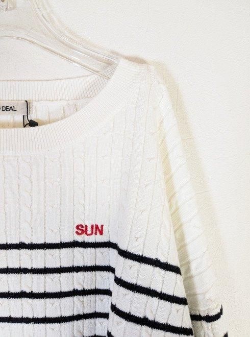 COCODEAL (ココディール）ケーブルweek刺繍ニット 25春夏