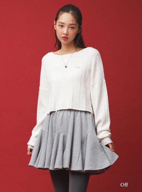 COCODEAL (ココディール）ケーブルweek刺繍ニット 25春夏