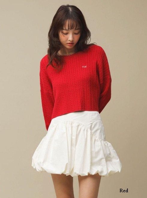 COCODEAL (ココディール）ケーブルweek刺繍ニット 25春夏