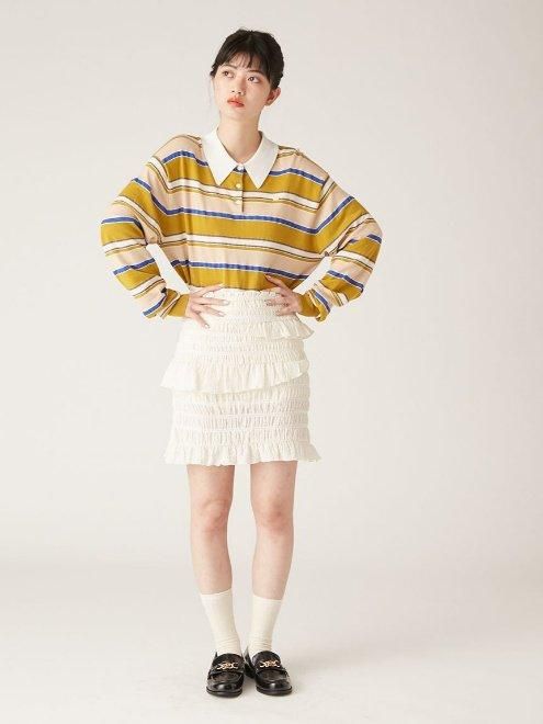 Lily Brown （リリーブラウン)シャーリングフリルミニスカート 25春夏