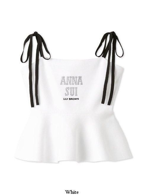 (セール60%OFF&PT5) Lily Brown / リリーブラウン  【ANNASUI×LILYBROWN】クリスタルペプラムリボントップス  25春夏 LWNT251162 Lily Brown （リリーブラウン)【ANNASUI×LILYBROWN】クリスタル