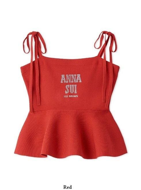 (セール60%OFF&PT5) Lily Brown / リリーブラウン  【ANNASUI×LILYBROWN】クリスタルペプラムリボントップス  25春夏 LWNT251162 LILY BROWN (セール60%OFF&PT5) Lily Brown / リリーブラウン