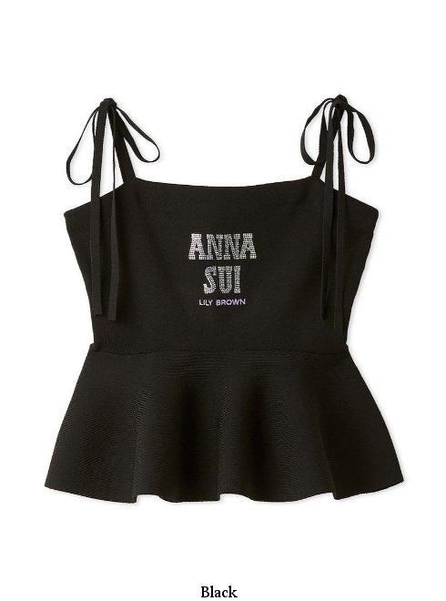 (セール60%OFF&PT5) Lily Brown / リリーブラウン  【ANNASUI×LILYBROWN】クリスタルペプラムリボントップス  25春夏 LWNT251162 Lily Brown （リリーブラウン)【ANNASUI×LILYBROWN】クリスタル