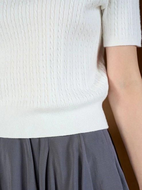 snidel （スナイデル）ワンポイントレイヤードポロニットプル