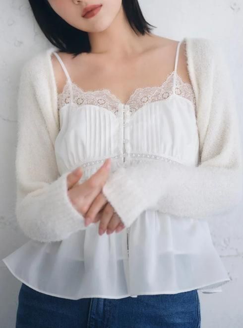 snidel (スナイデル)ボレロ×レースキャミSETUP 25春夏 snidel (スナイデル)ボレロ×レースキャミSETUP 25春夏