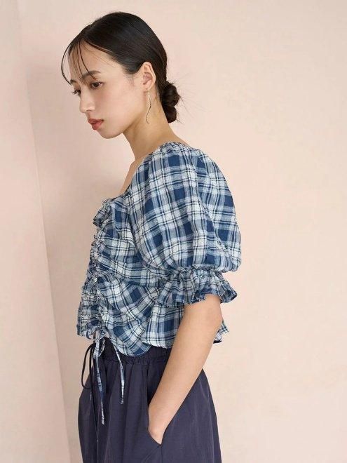 SNIDEL スナイデル　新品タグ付　クロップドバリエブラウス　25ss snidel （スナイデル）クロップドバリエブラウス 25春夏
