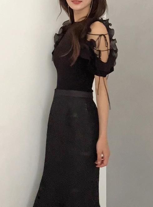 snidel （スナイデル）カットワークセミフレアスカート 25春夏