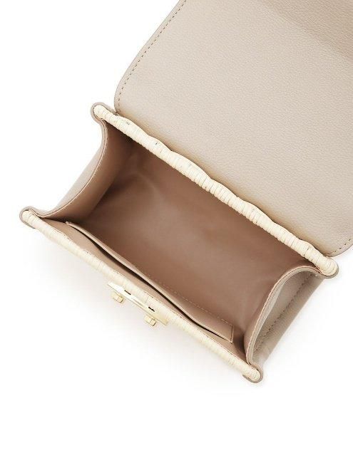 【限定値下げ】celford ラタンミックスミニバッグ　白 CELFORD (セール50%OFF&PT5) セルフォード ラタンミックスミニ