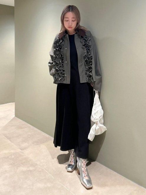 FURFUR （ファーファー)ロゴ刺繍ノースリーブカットワンピース