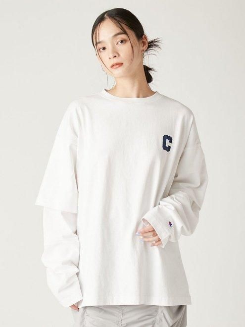 ＼SALE50%OFF+2点購入で10%OFFクーポン有／即日発送/FRAY I.D フレイアイディー 【Champion】レイヤードロンT FWCT251808  25SS 2025春夏 キャンセル返品不可 FRAY I.D (フレイアイディー)【Champion】レイヤードロンT 25春