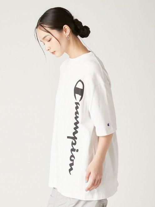 【別倉庫からの配送】 FRAY I.D (フレイアイディー)【Champion】ピグメントロゴビッグT Tシャツ(半袖/袖なし)