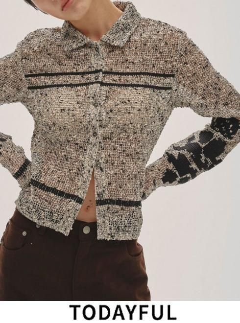 TODAYFUL (ȥǥե<br>Embroidery Mesh Shirts  25ͽ12520404ۥġ֥饦 ͽ : 8ܡ