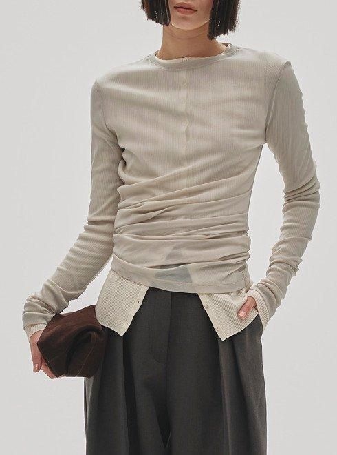 TODAYFUL/トゥデイフル】メッシュジャガードニットシャツ TODAYFUL