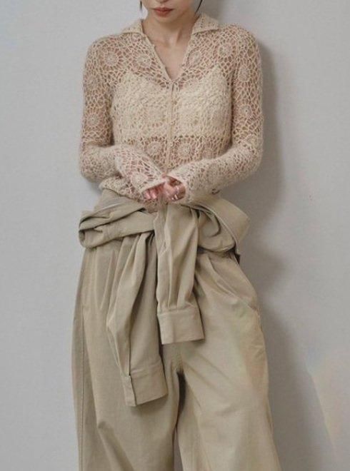 TODAYFUL (トゥデイフル）Mohair Crochet Knitshirts☆ 25秋冬