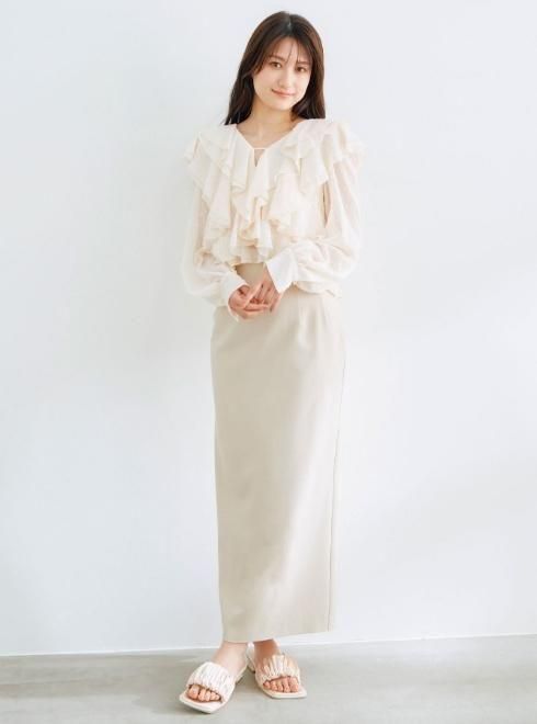 COCODEAL (ココディール）フリルシフォンブラウス 25春夏