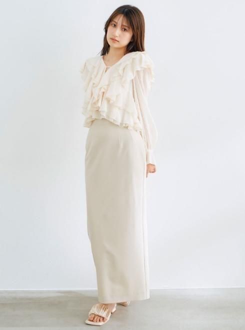 COCODEAL (ココディール）フリルシフォンブラウス 25春夏
