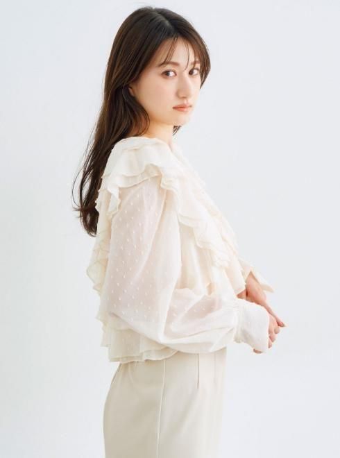 COCODEAL (ココディール）フリルシフォンブラウス 25春夏