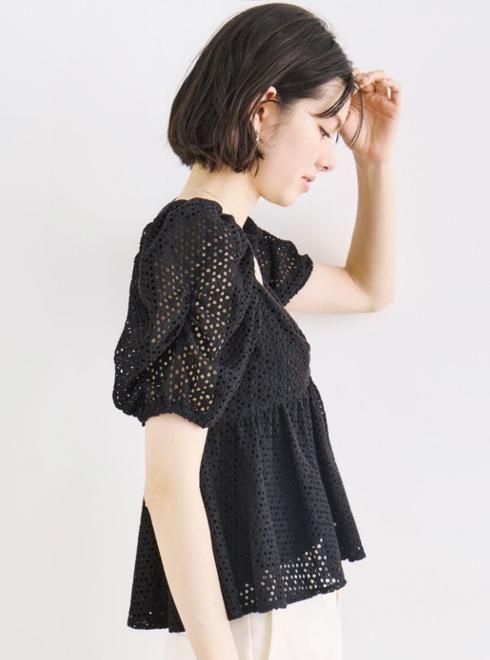 COCODEAL (ココディール）パフスリーブレースブラウス 25春夏