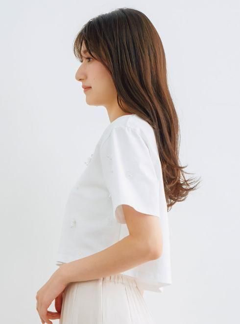 COCODEAL (ココディール）フラワービーズTシャツ 25春夏