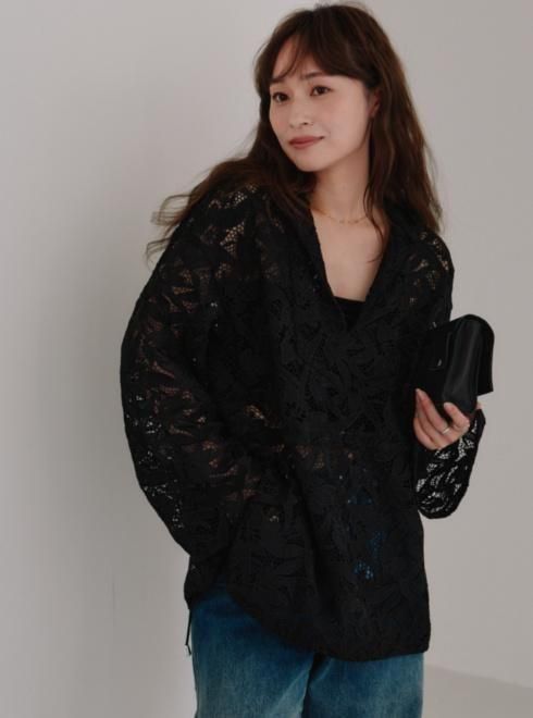 hella (ヘラ)flower lace hoodie 25秋冬【h253-13】スウェット