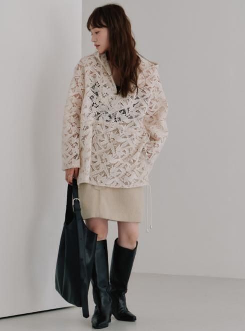 hella (ヘラ)flower lace hoodie 25秋冬【h253-13】スウェット