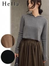 hella (ヘラ)silk nep collarless jacket 25秋冬【h253-03